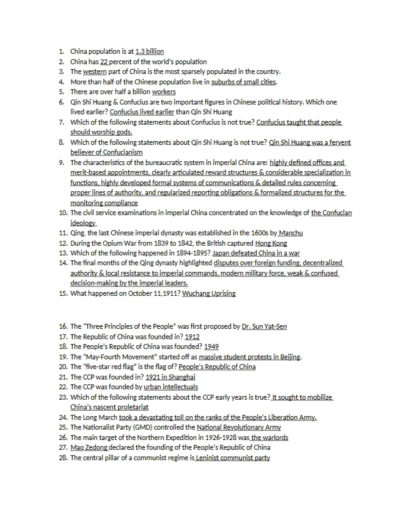 Lecture Notes Chinese Politics