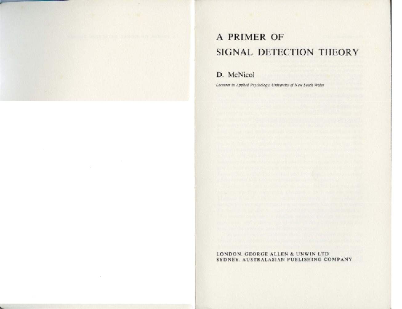 Signal Detection Theoretical Framework