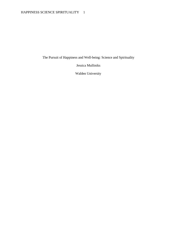 Pursuit of Happiness - Science and Spirituality