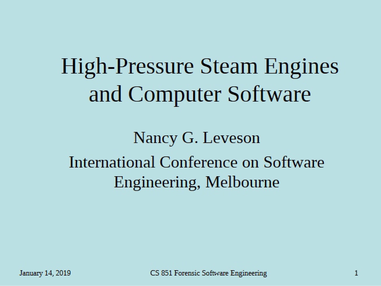 Computer Software and High-Pressure Steam Engines