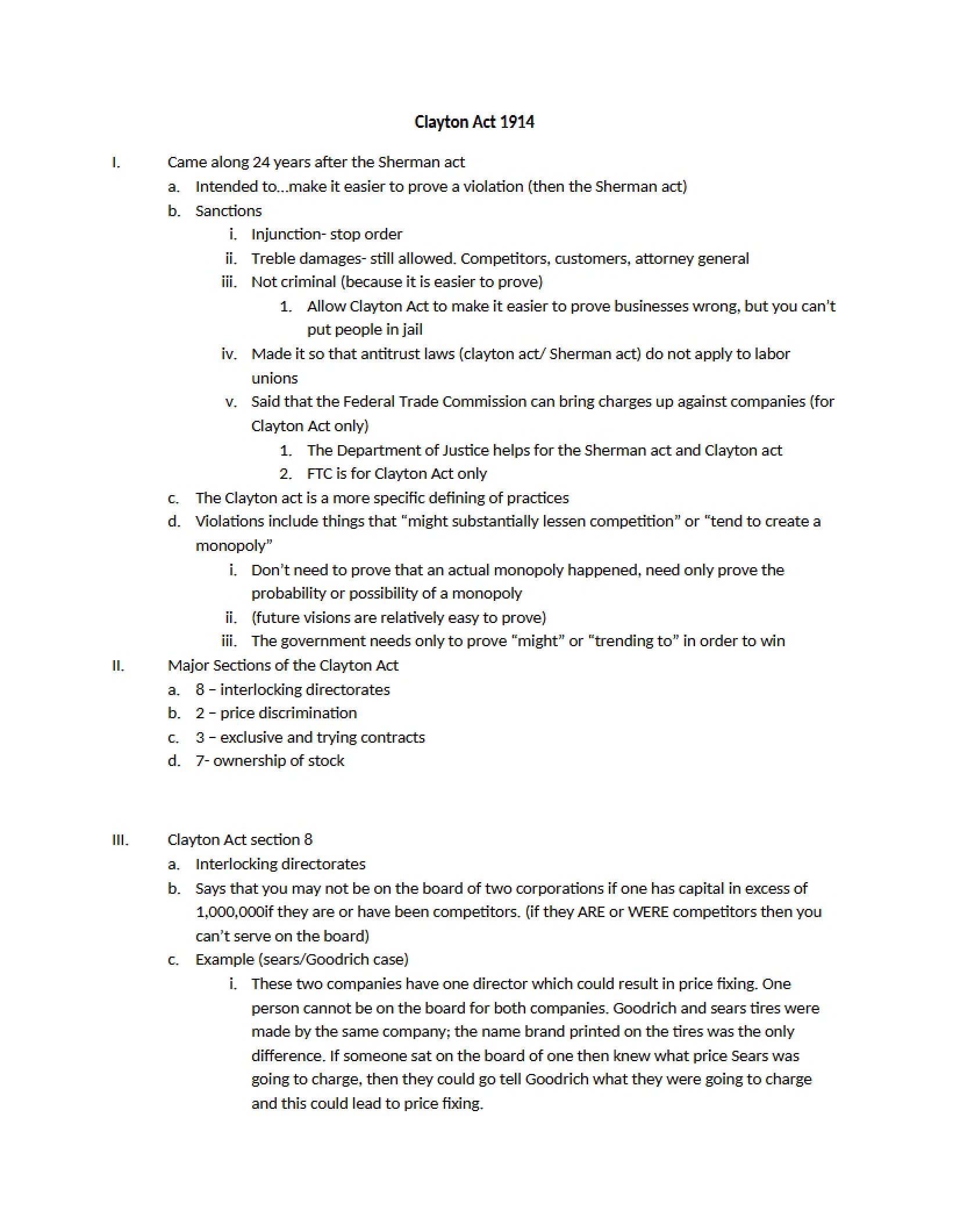 1914 Clayton Act