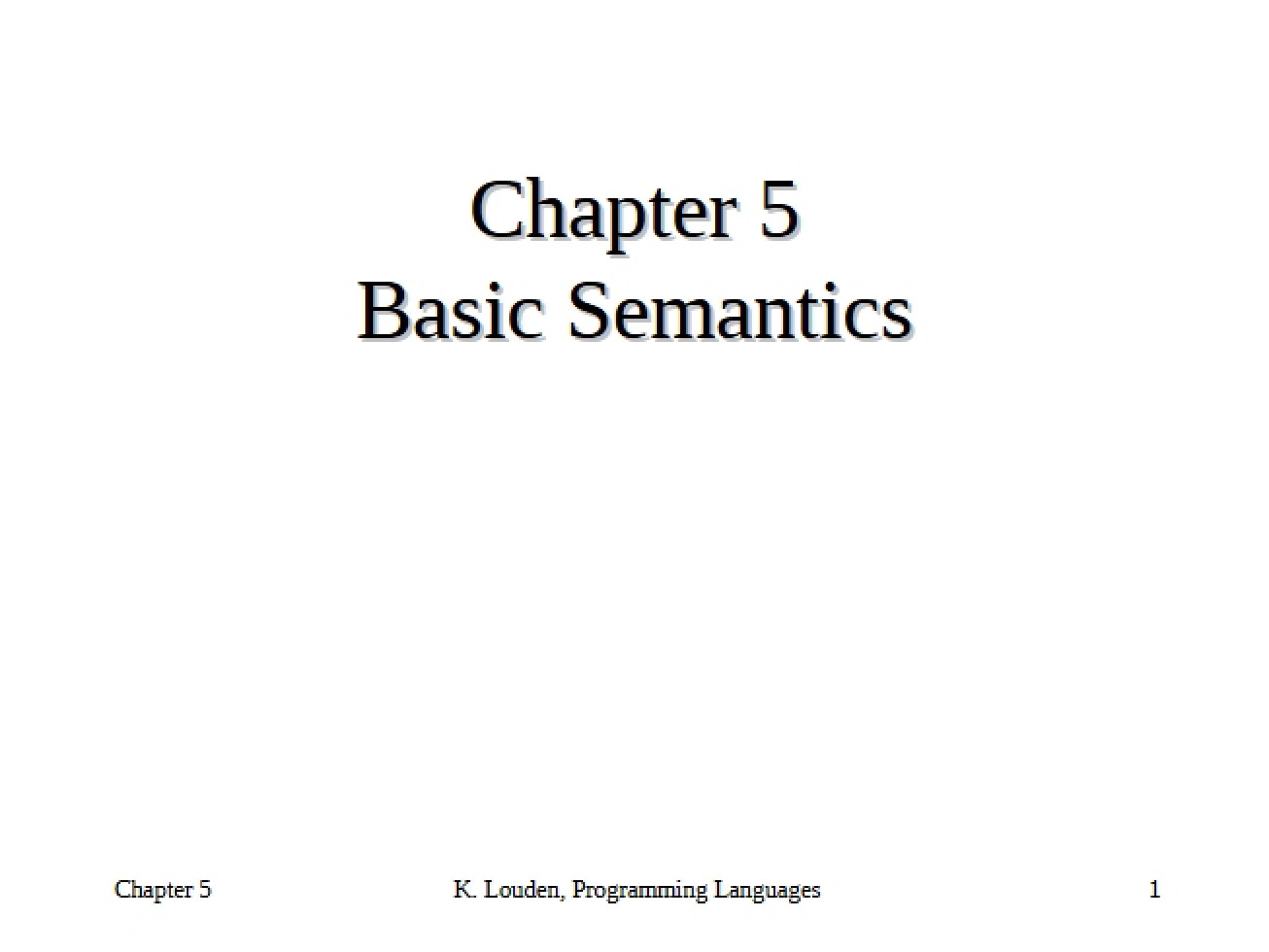 Semantics Basics