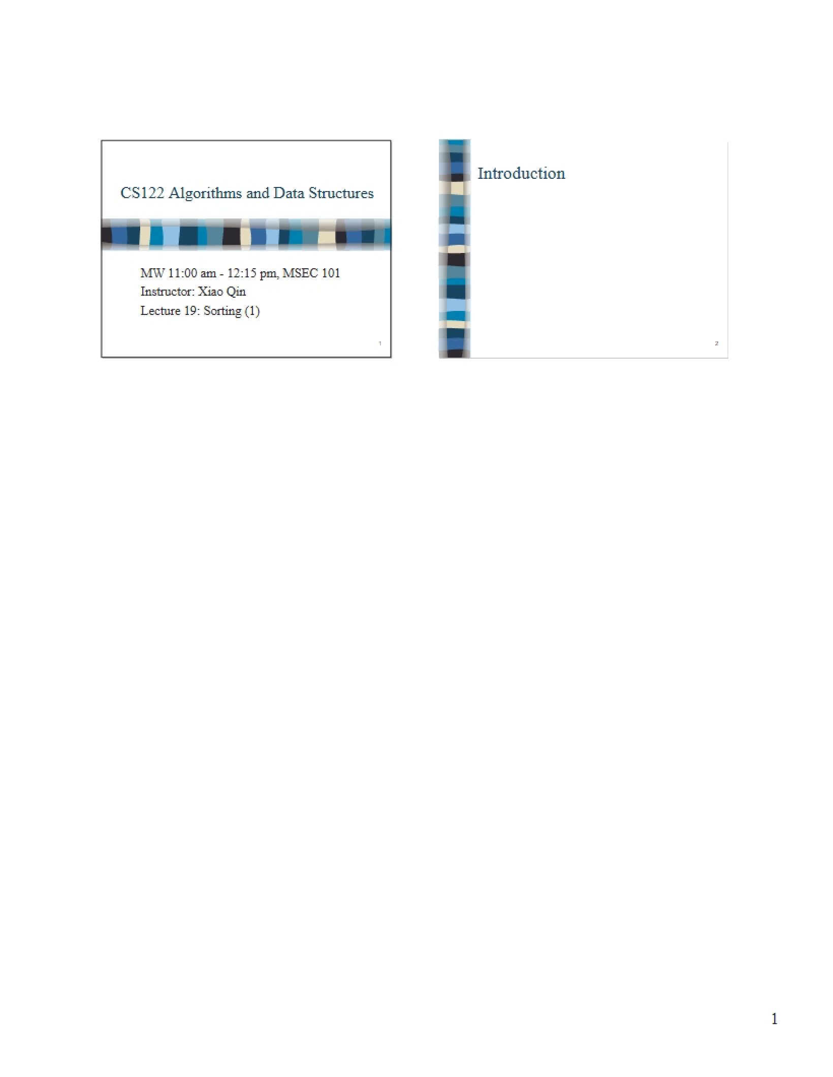 Data Structures Lecture 19