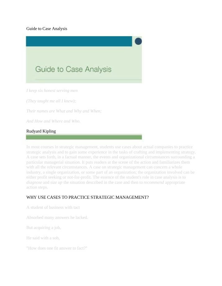 Case Analysis Guide