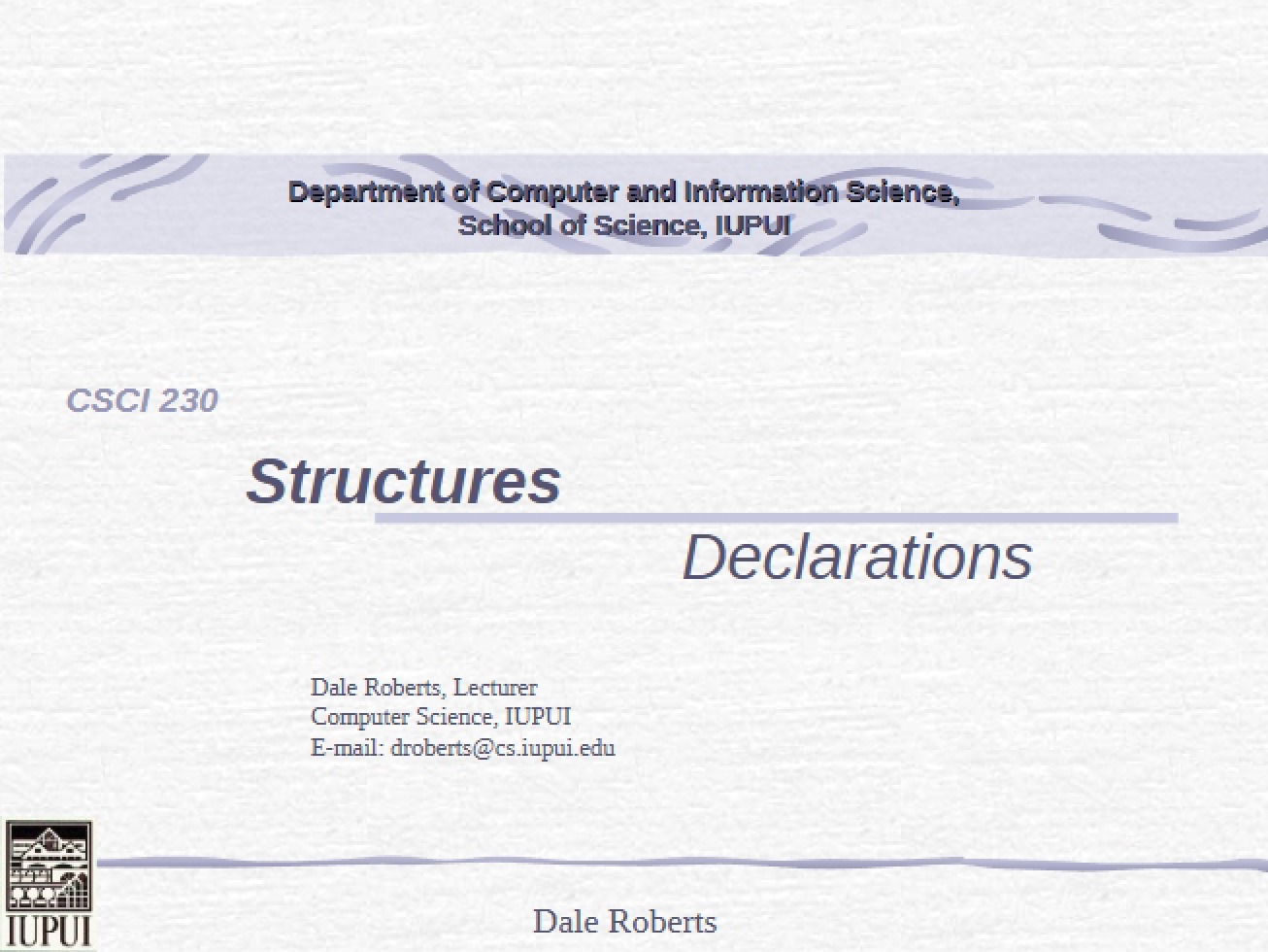 Declaring Structures