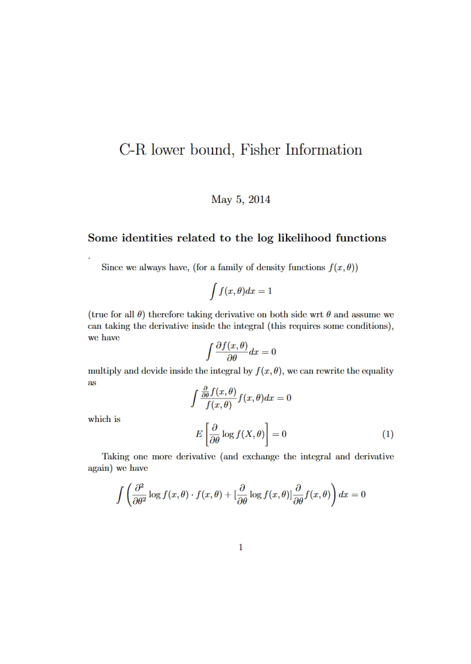 Statistical Theory Lecture Notes
