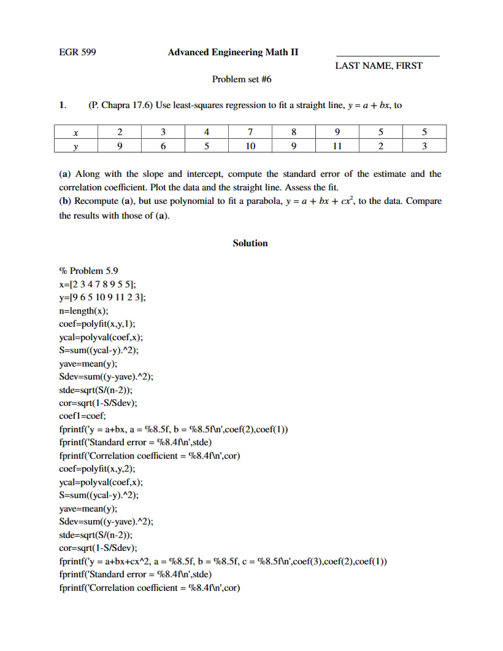 Problem Set Six