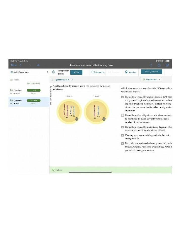 Quiz on Mitosis vs Meiosis