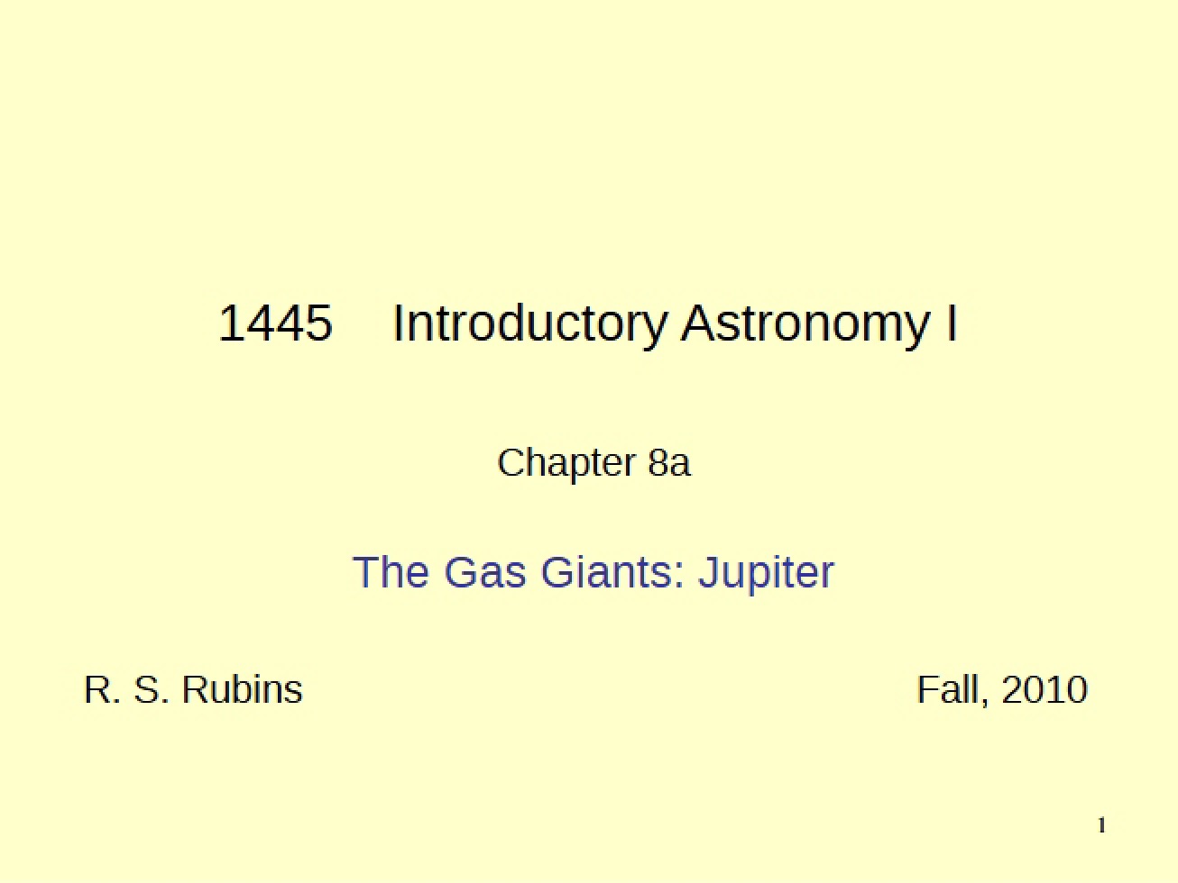 Jupiter and the Gas Giants