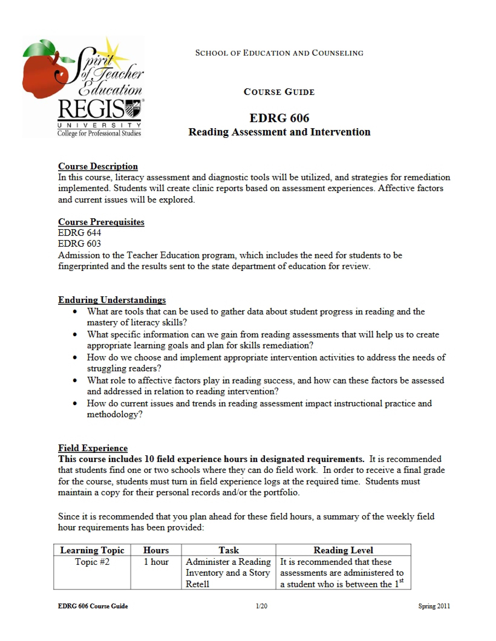 Reading Assessment Guide