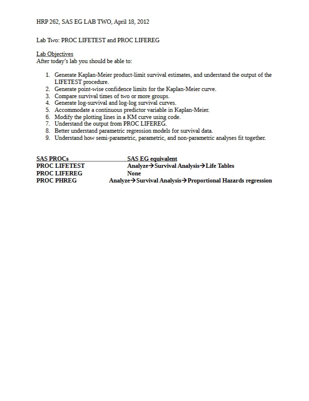 Intermediate Biostatistics Study Materials