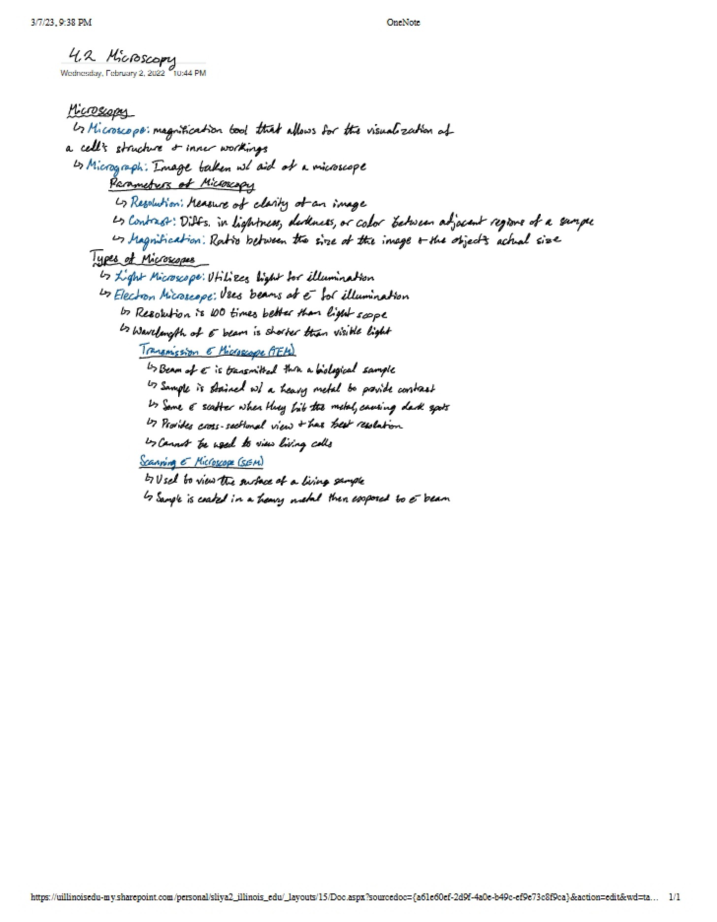 Microscopy Note Set