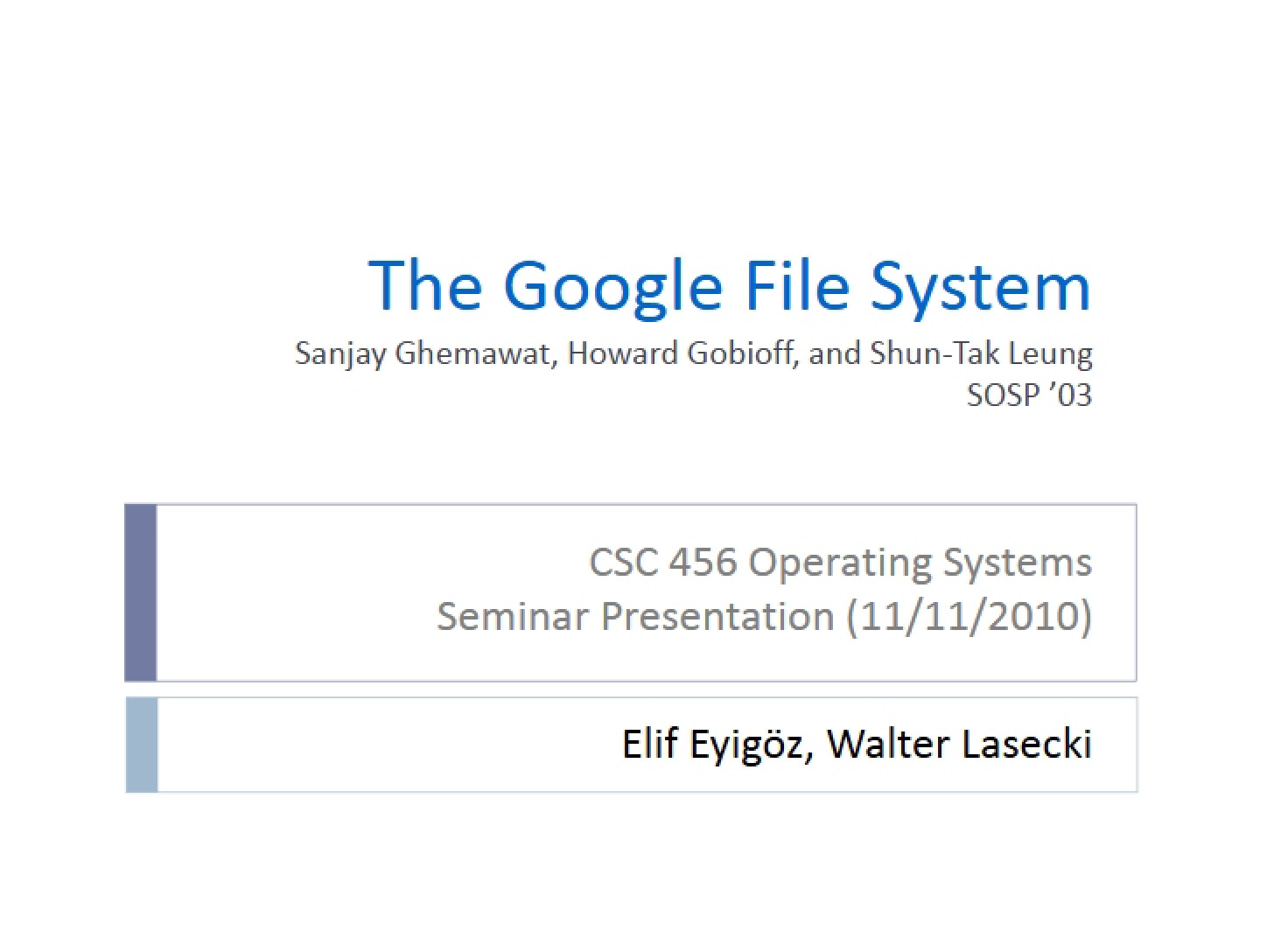 Google File System Notes