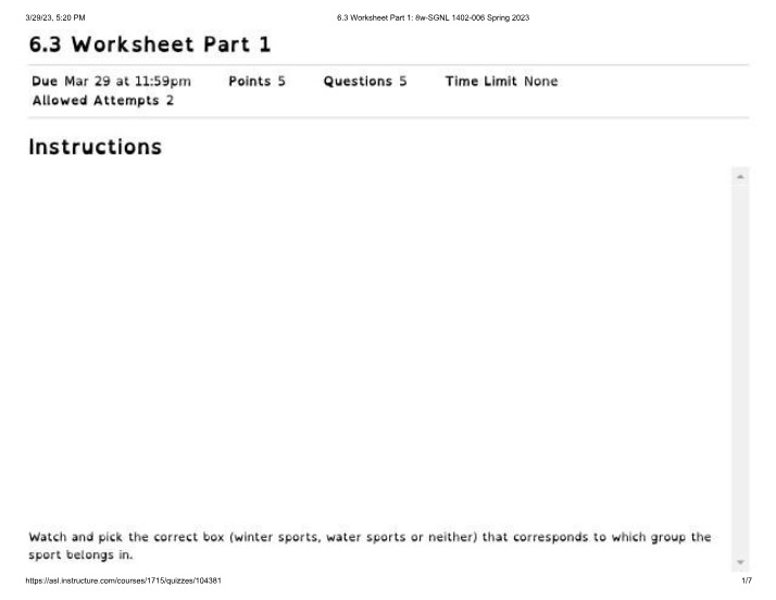 Worksheet Part 1 - Unit 6.3