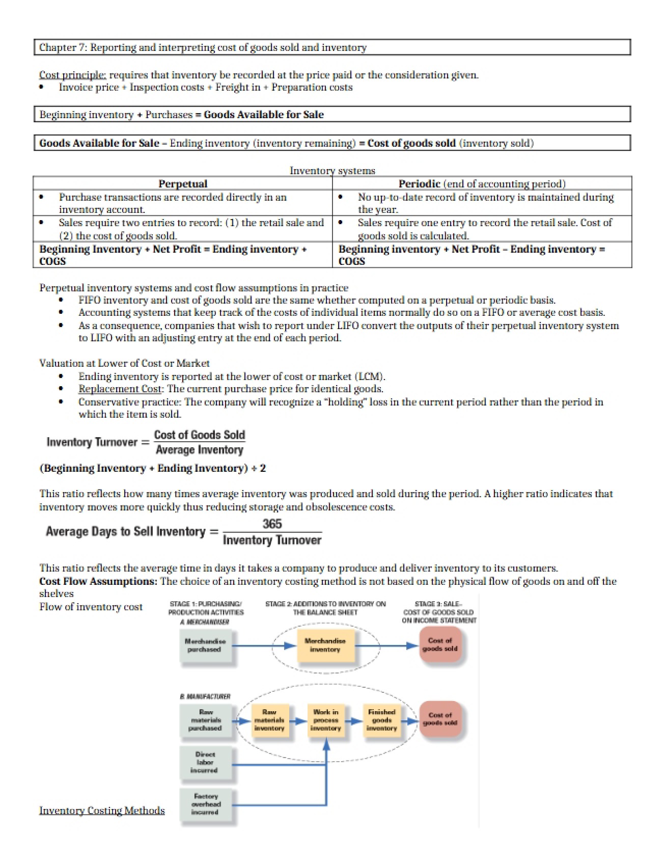 Cost of Goods Sold and Inventory Interpretation and Reporting