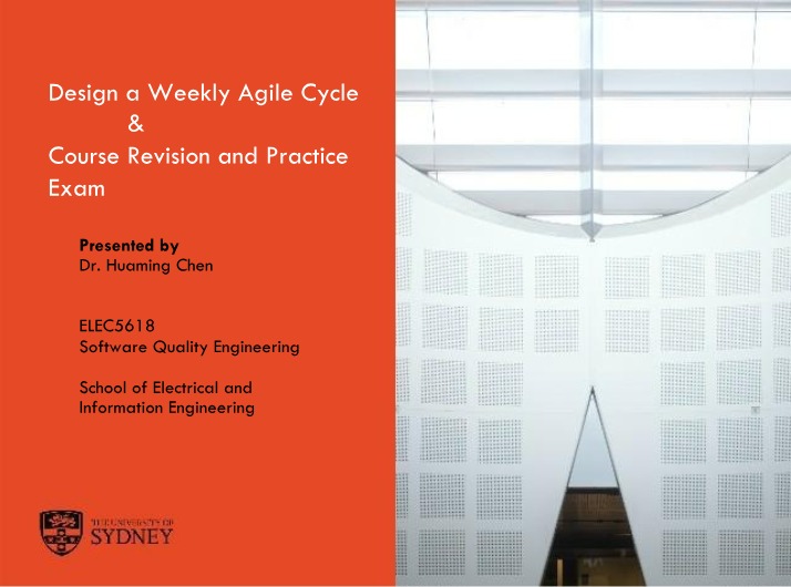 Weekly Agile Cycle Design with Course Revision and Practice Exam