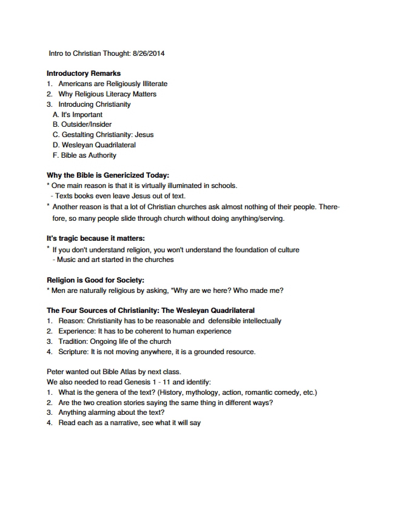 Fundamental Aspects of Christian Thought