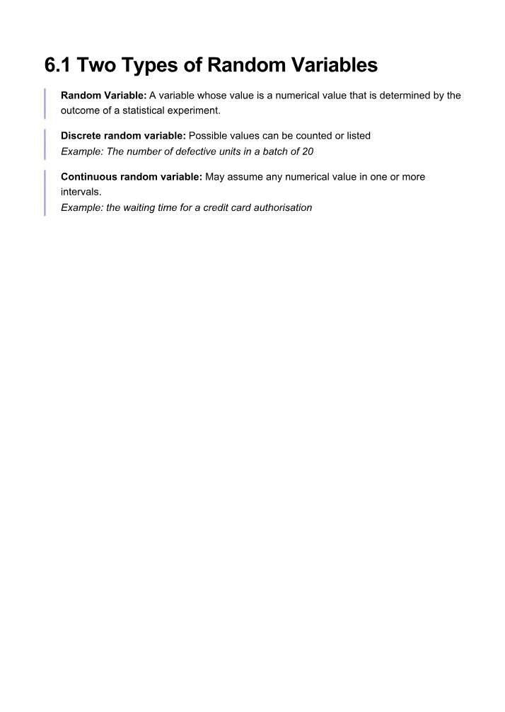 Types, Distributions, and Mean of Random Variables