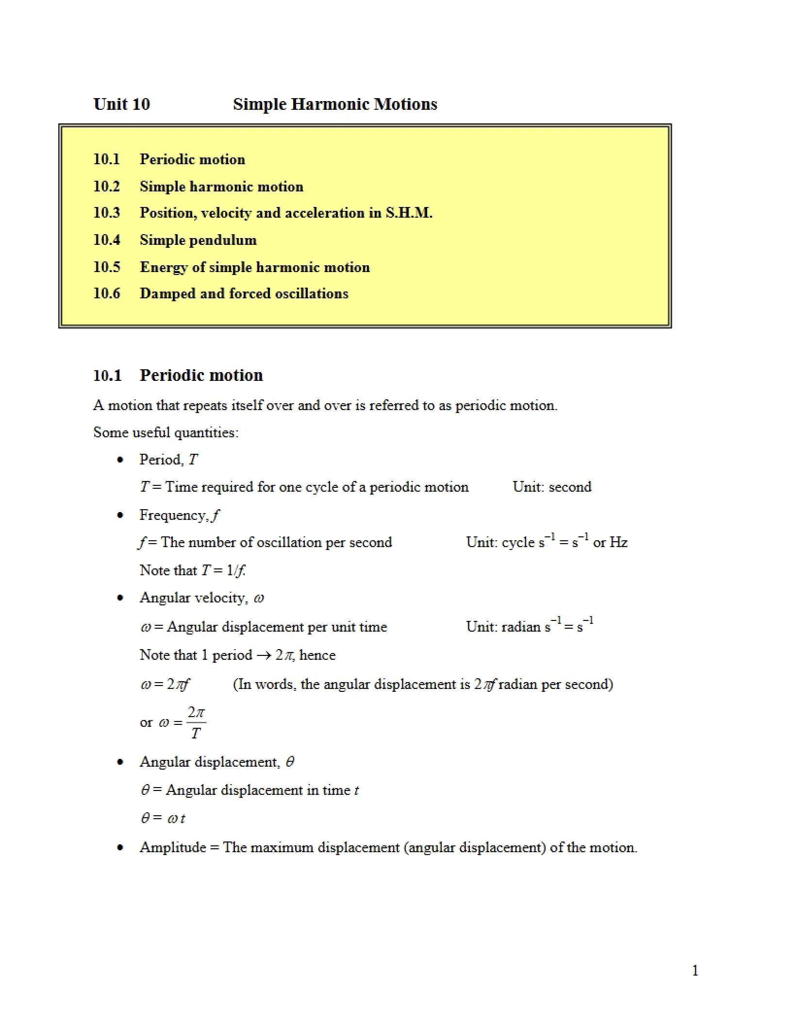 Calculus-Based Physics Unit Ten