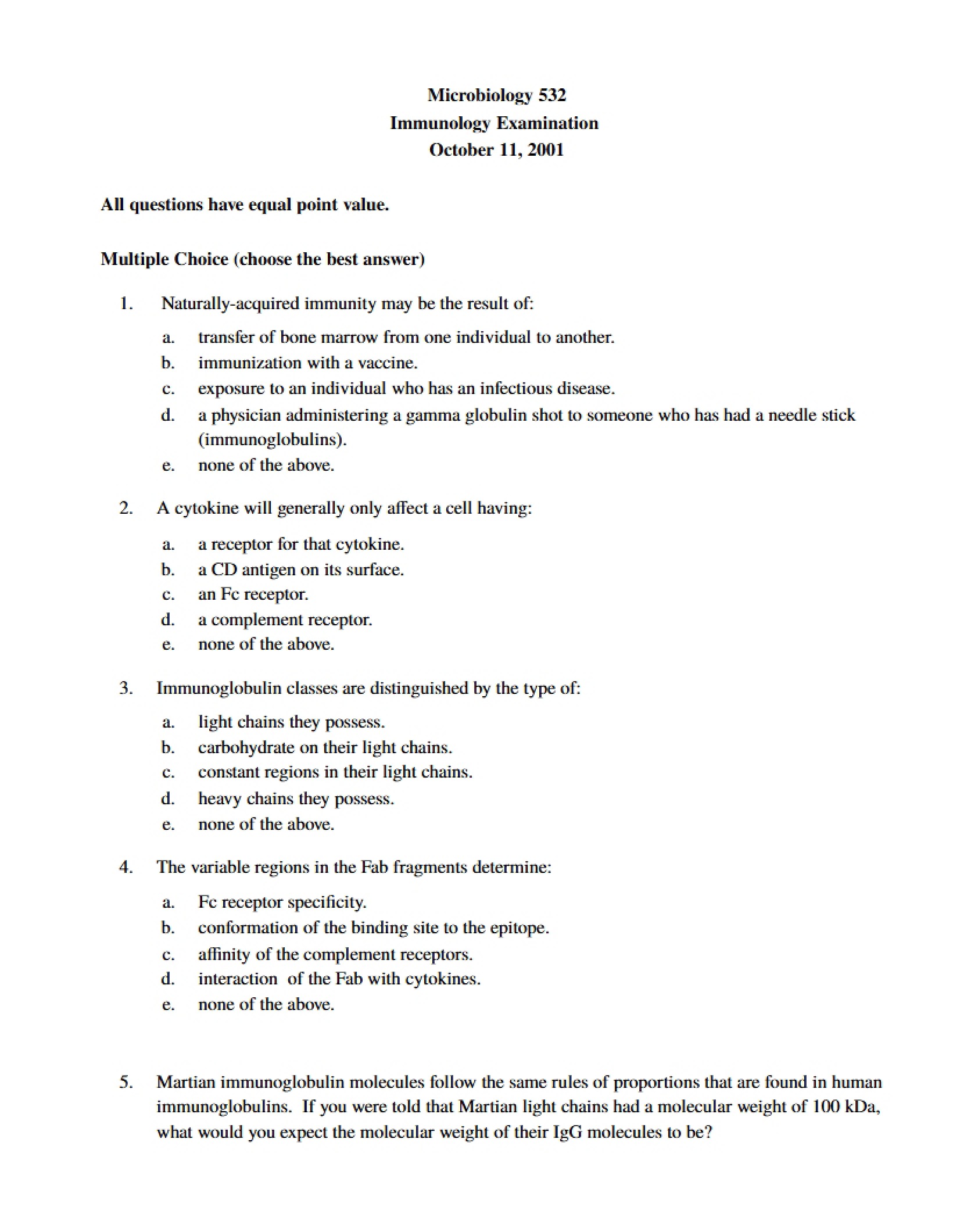 Immunology Test