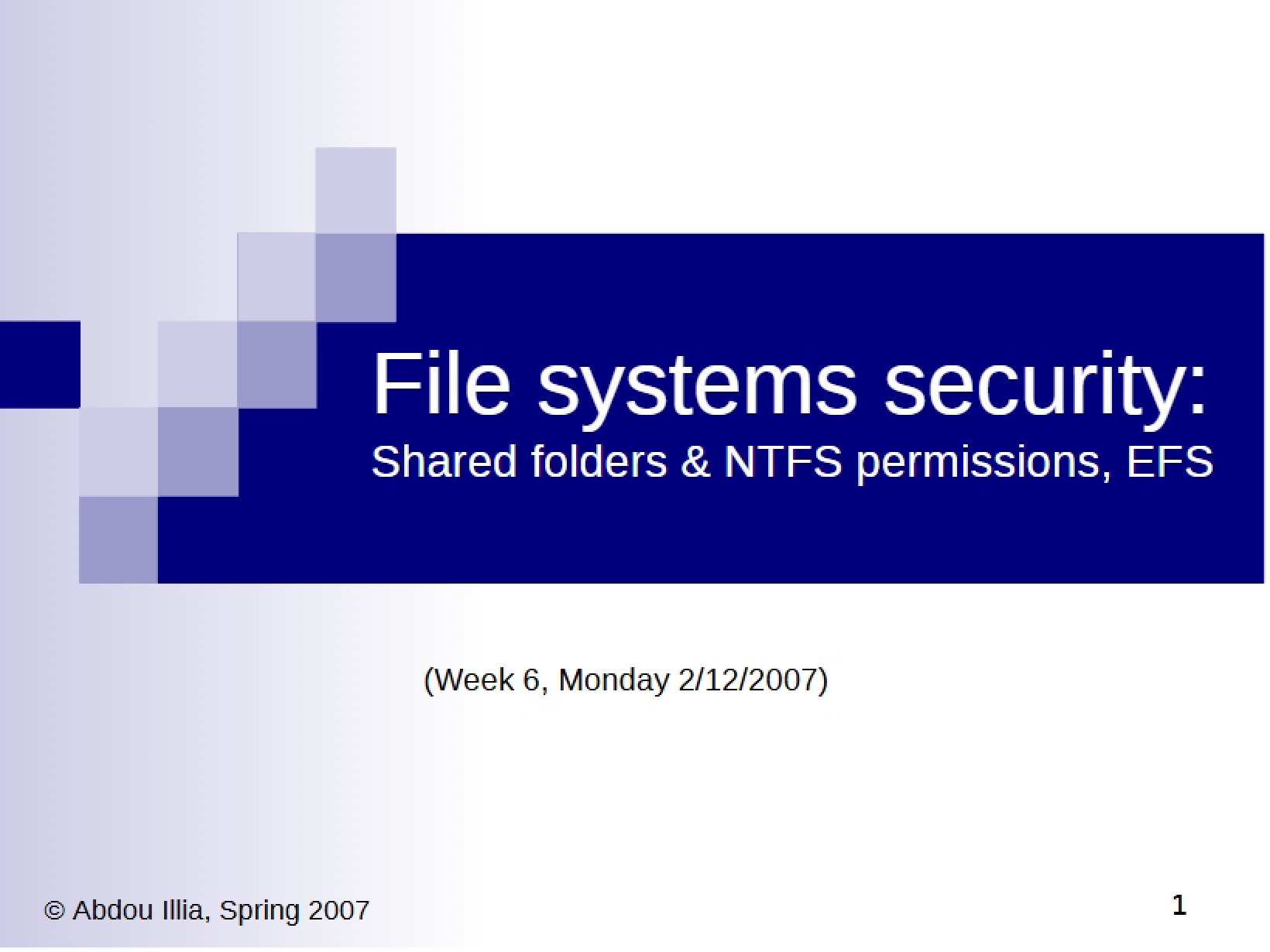 Security of File Systems