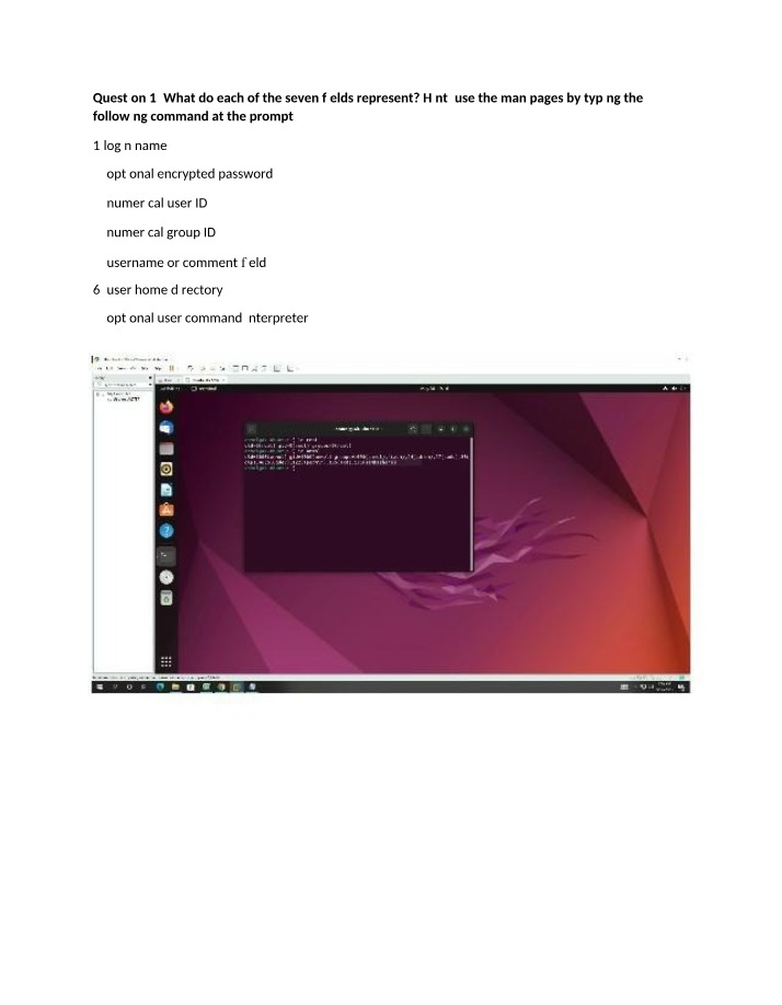 Linux User Account Fields - Examples and Explanations