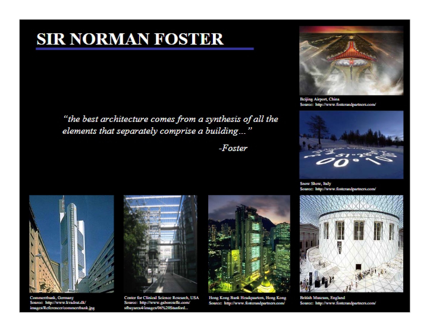Presentation by Foster