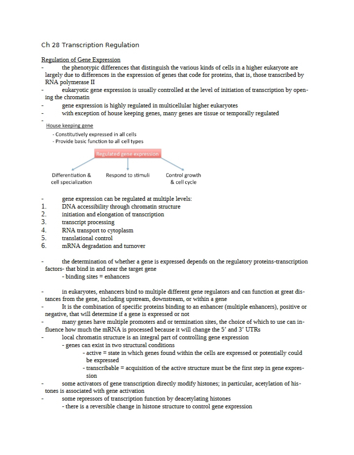 Regulating Transcription