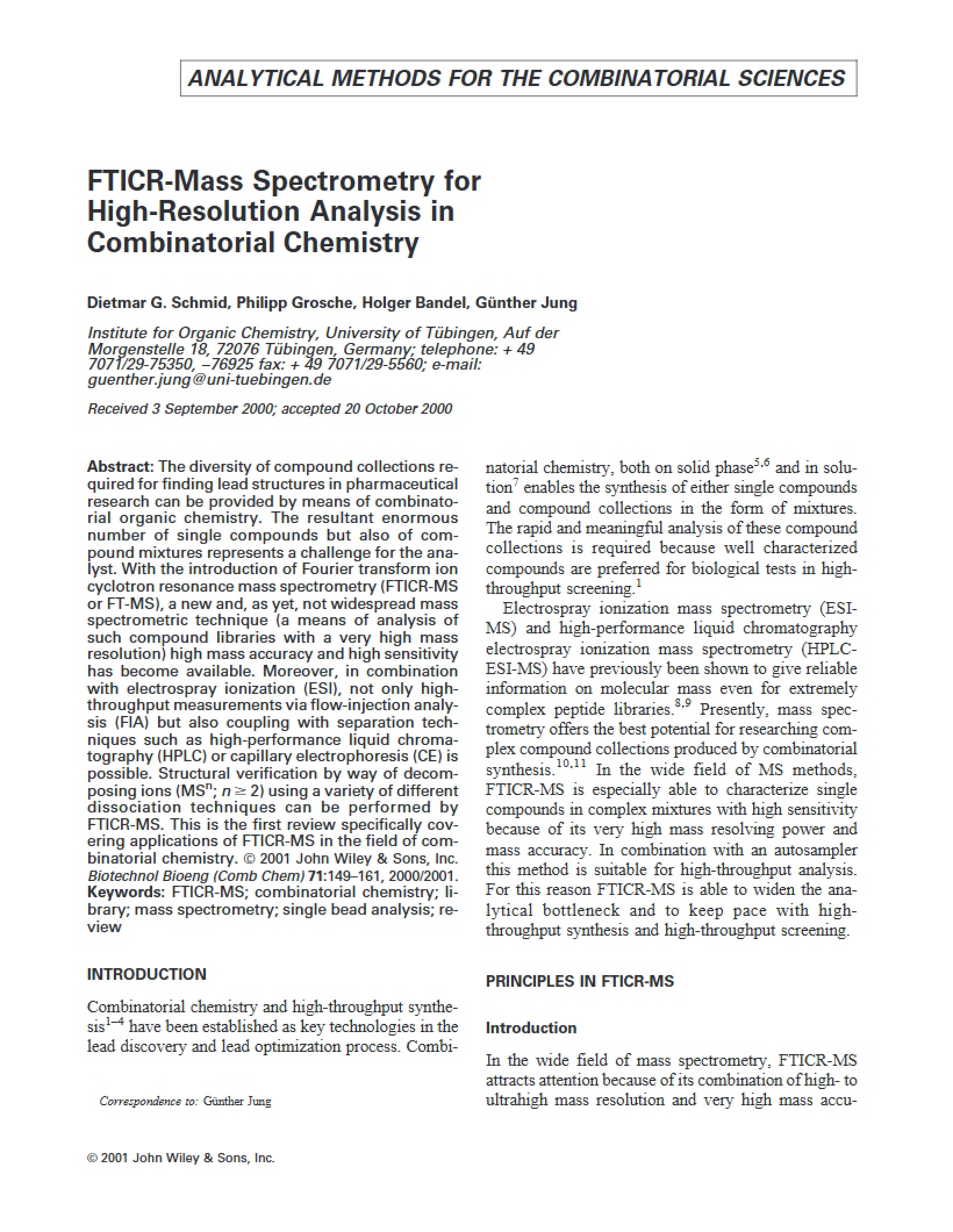 Combinatorial Sciences Analytical Methods