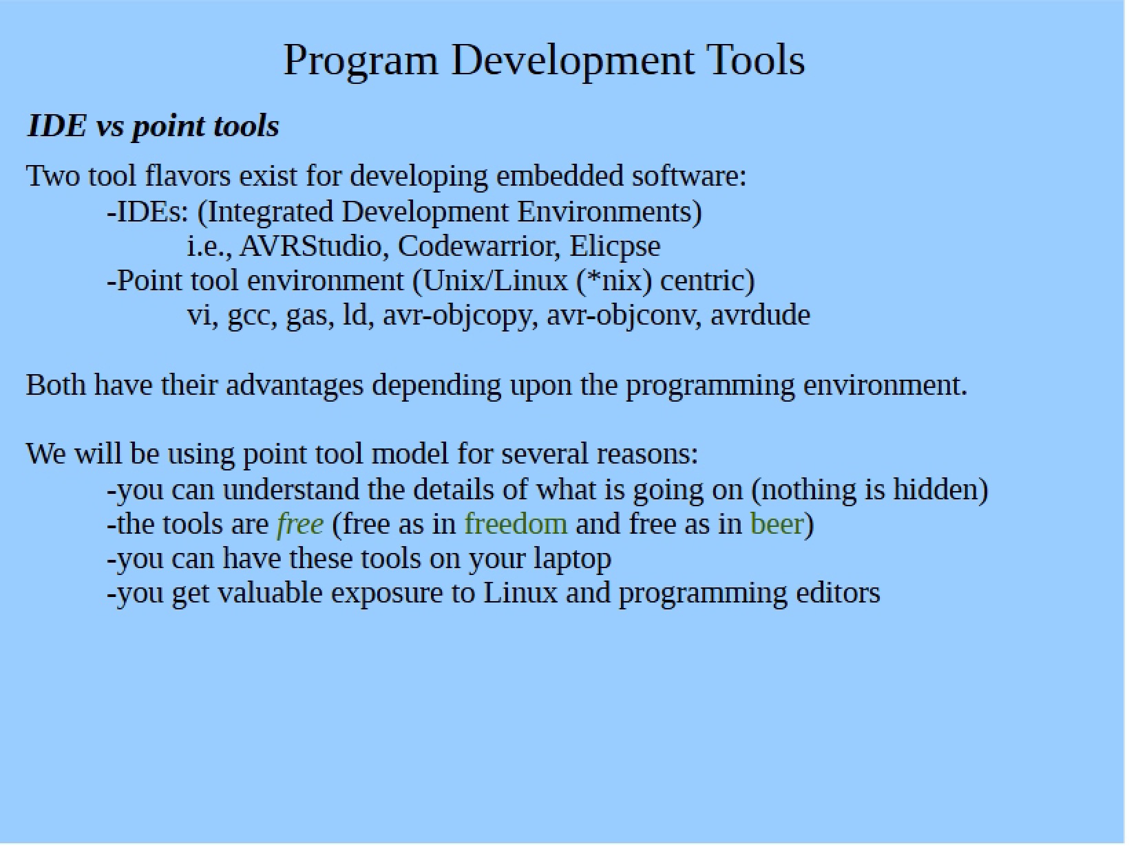 Tools for Program Development