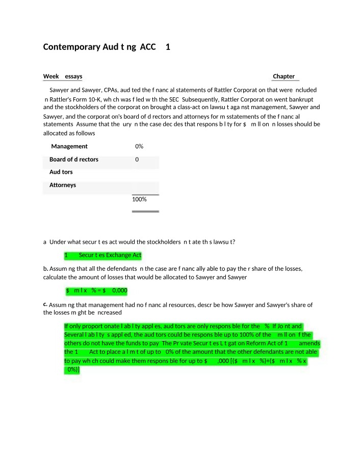 Week 2-2 Essays - Contemporary Auditing