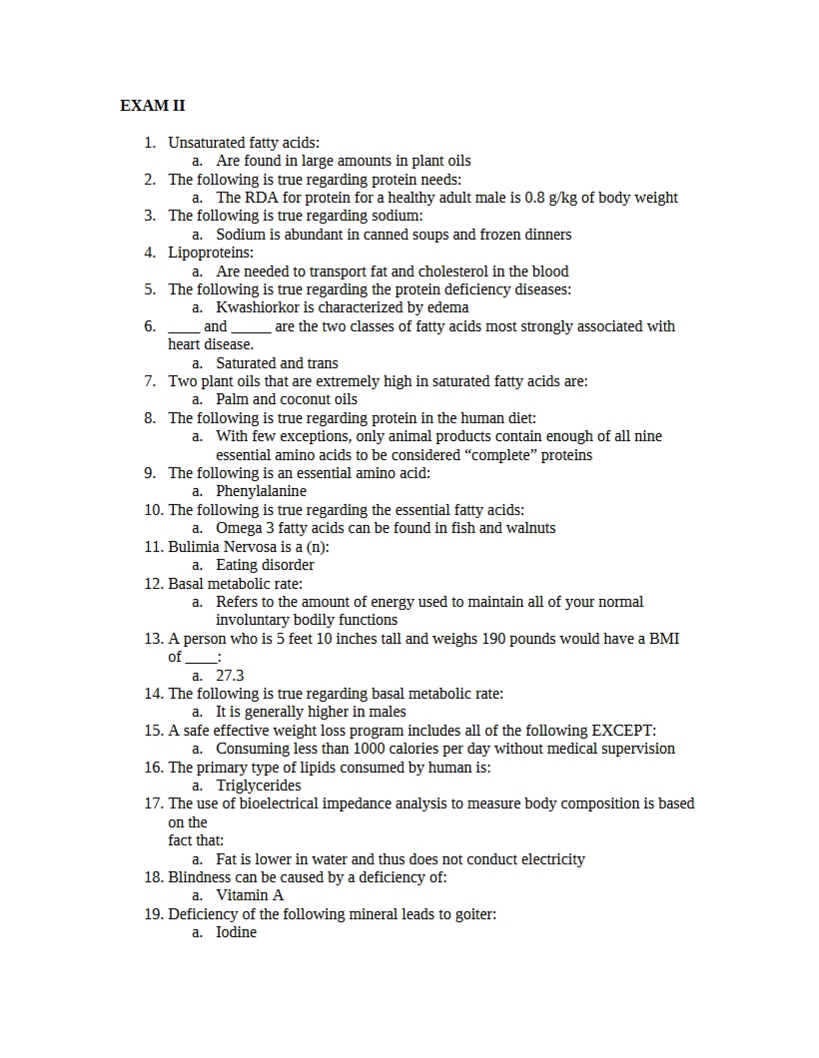 Second Exam