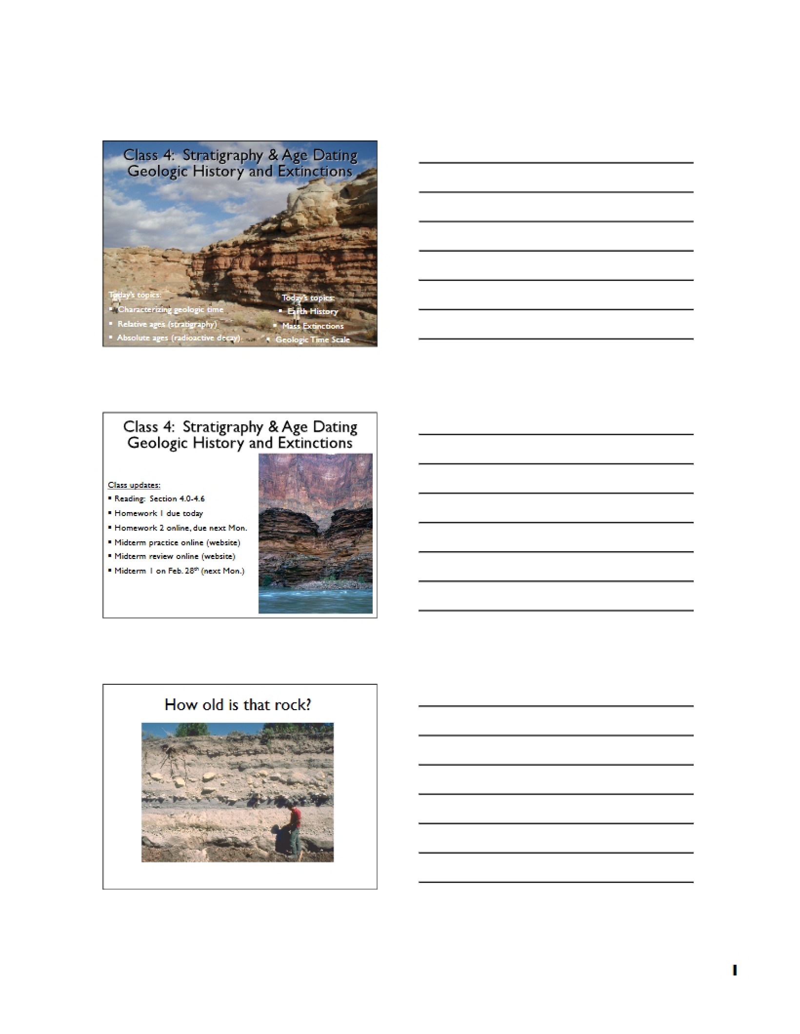 Class Four Notes for GEOL 1312