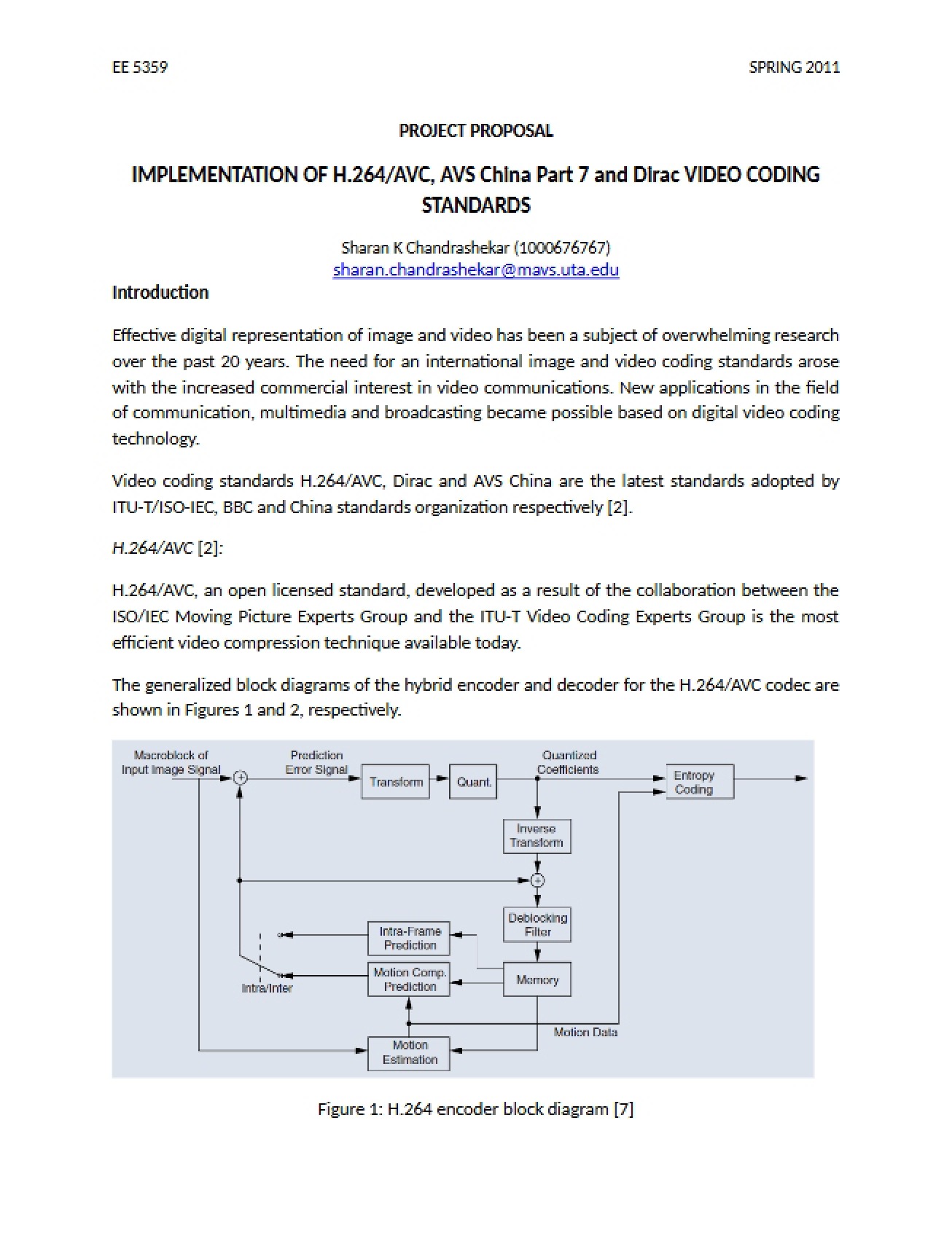 Proposal for Project - EE 5359