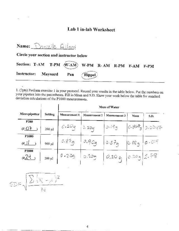 Worksheet for Lab 1
