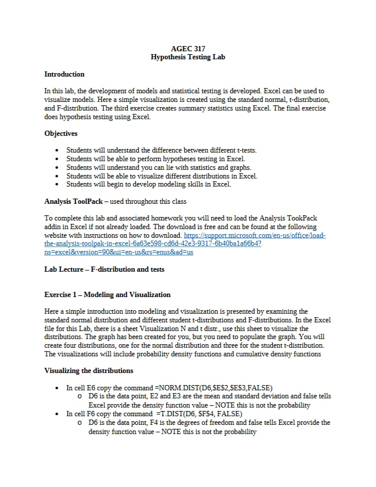 Laboratory on Hypothesis Testing