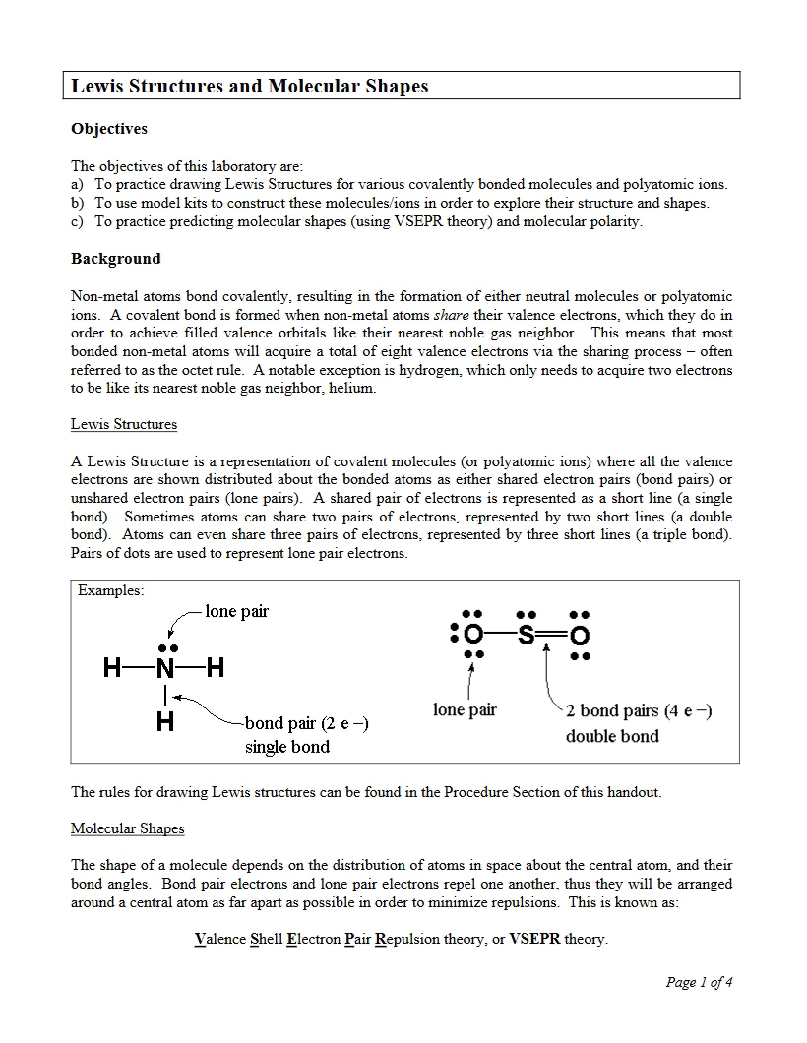 Molecular Shape and Lewis Structures