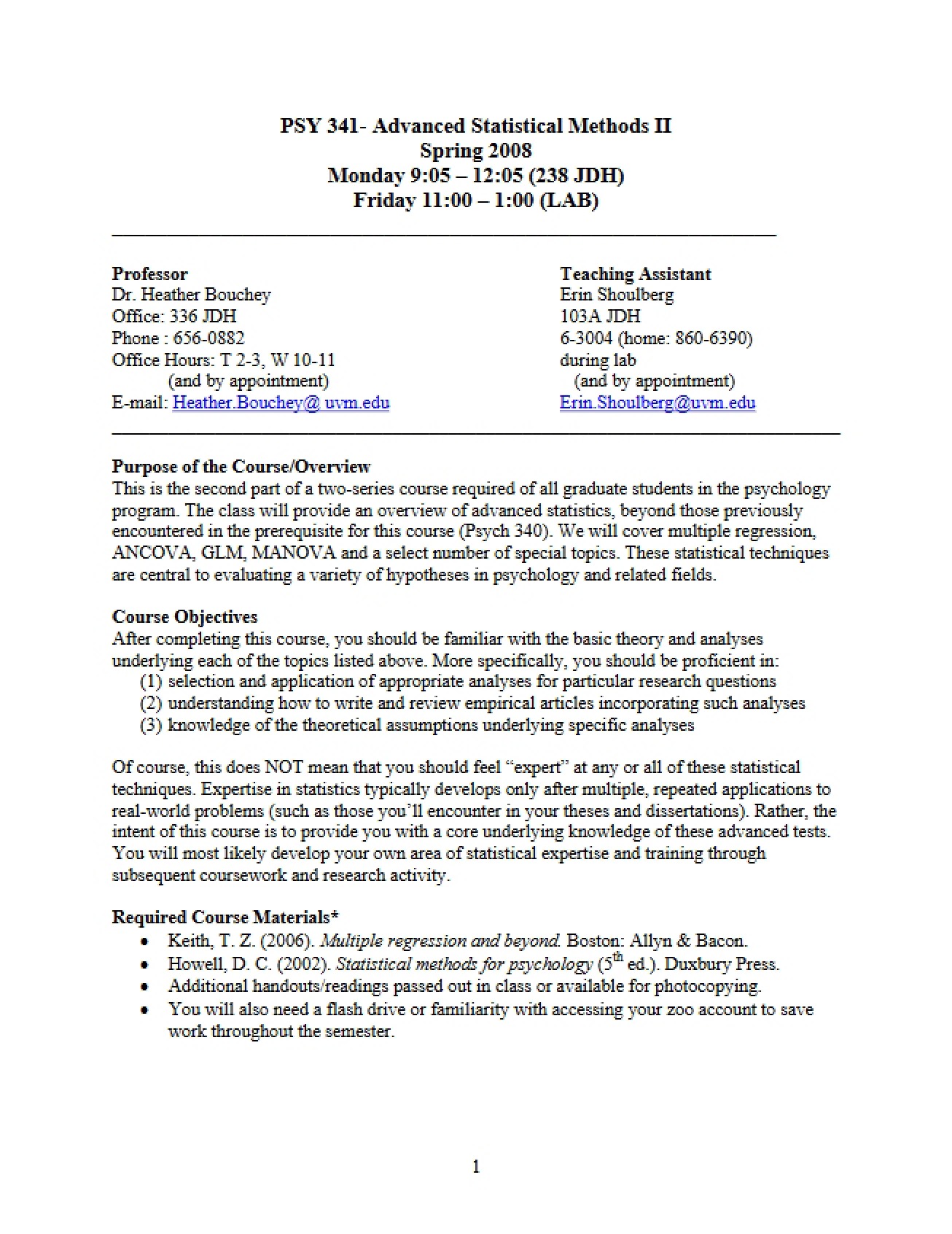 Advanced Stats II Course Plan