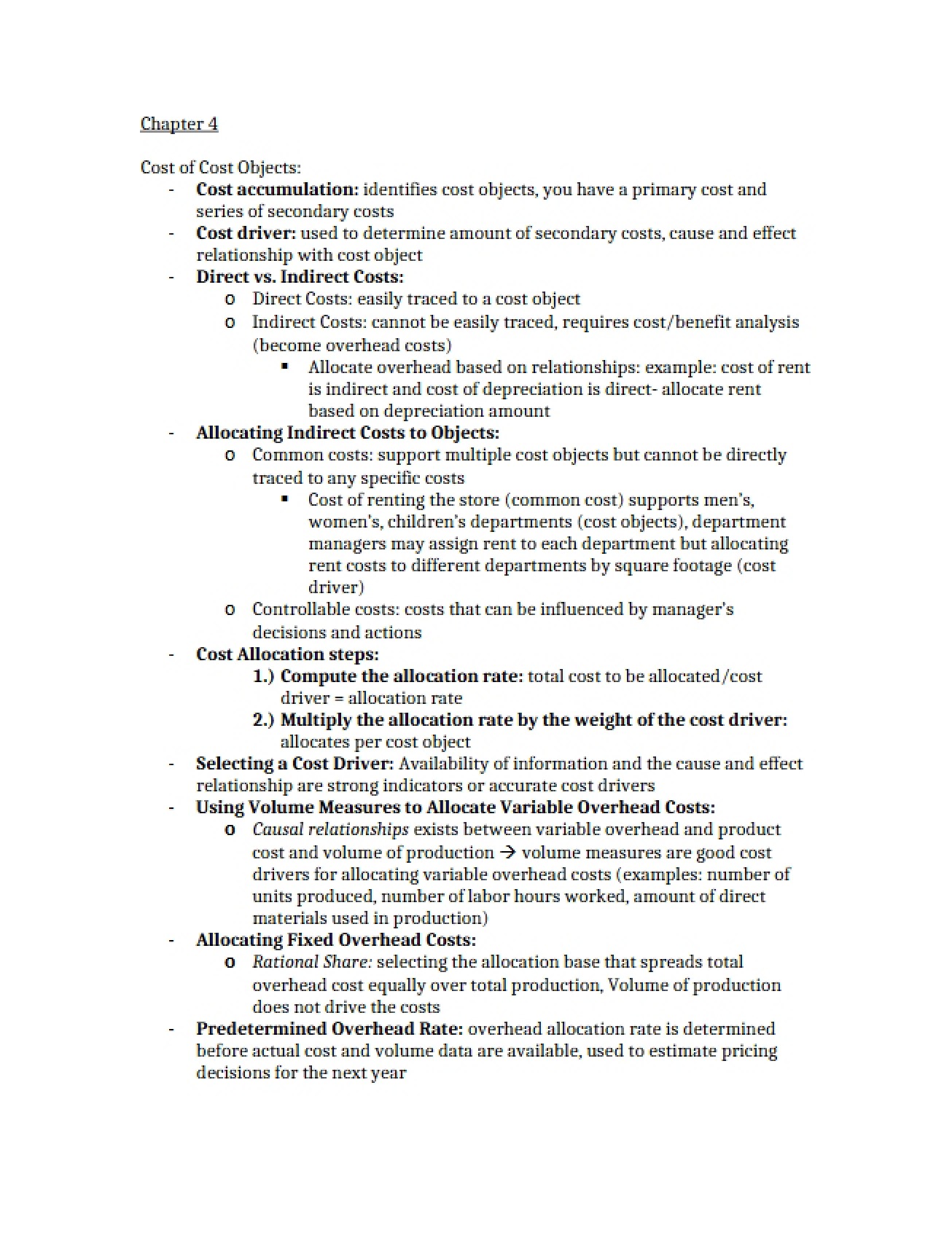 Managerial Accounting Chapter 4