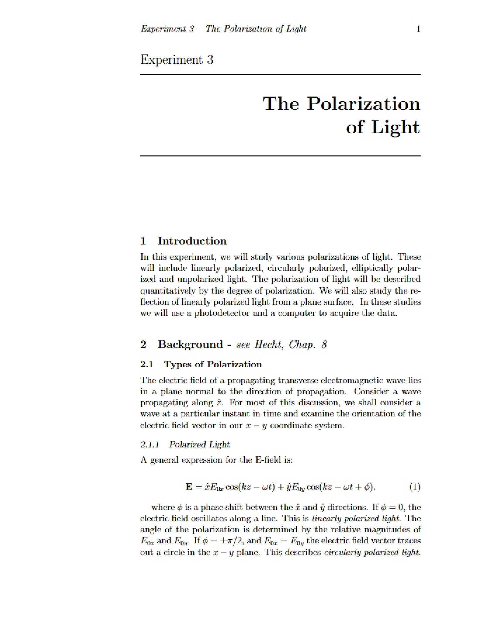Light Polarization Theory