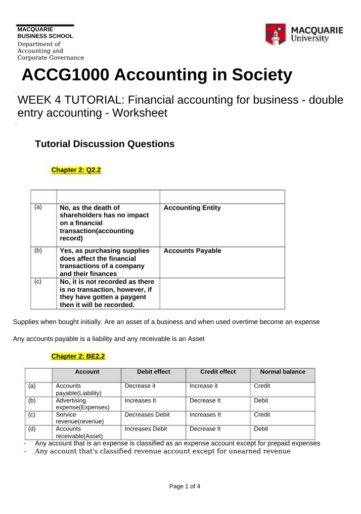 Double Entry Accounting for Business