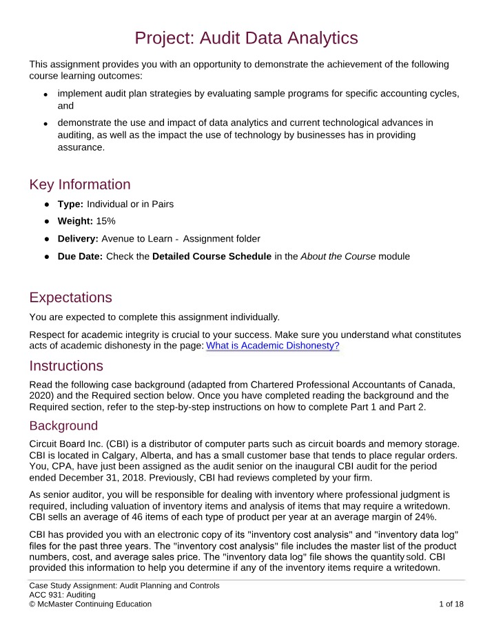 Assignment on Audit Data Analytics
