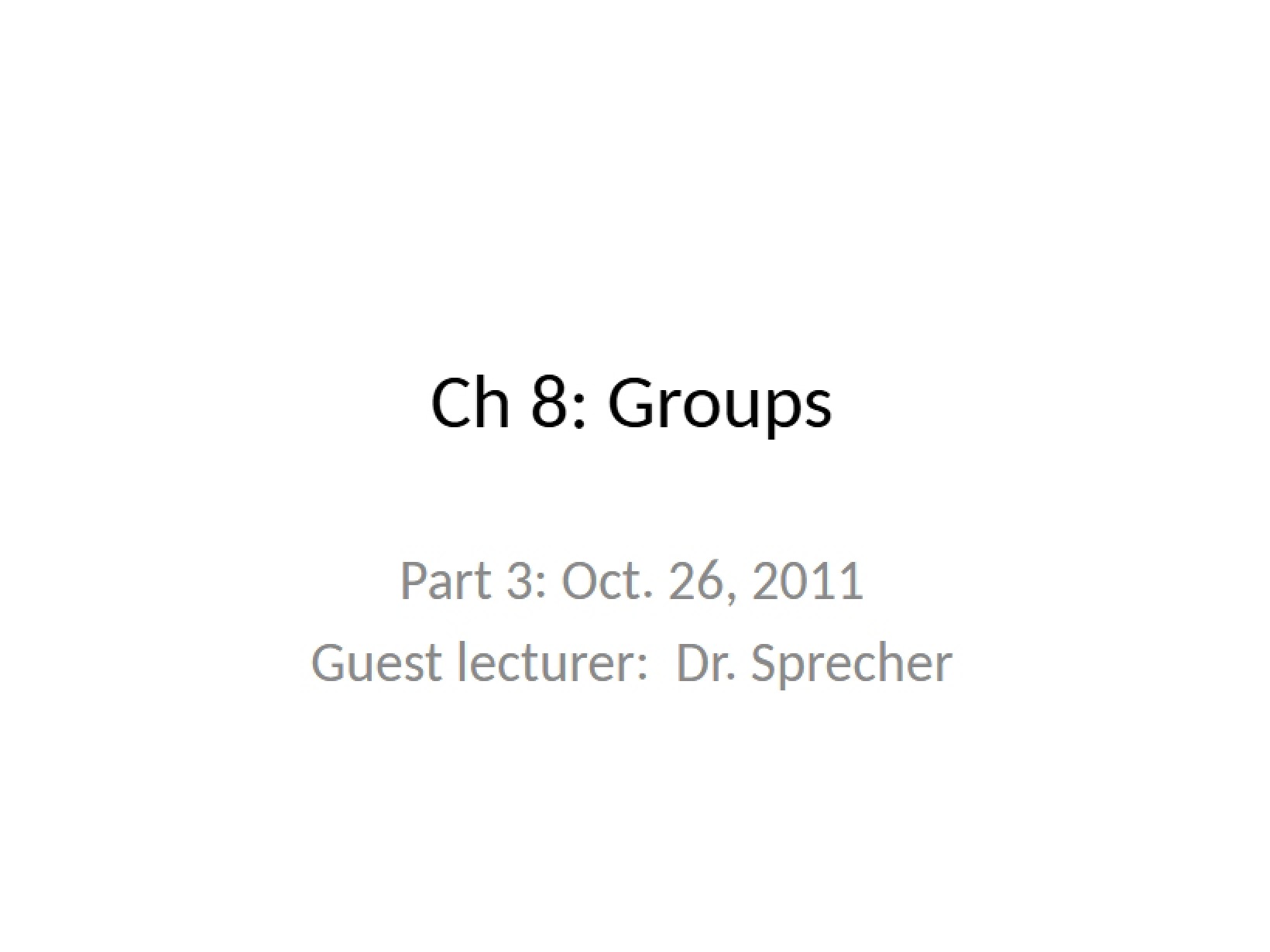Group Dynamics