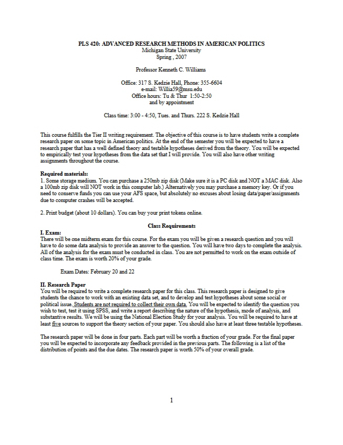 Spring 2007 Syllabus