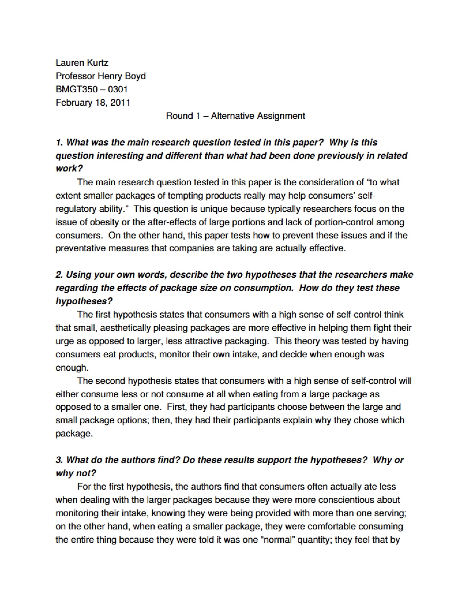 Marketing Assignment