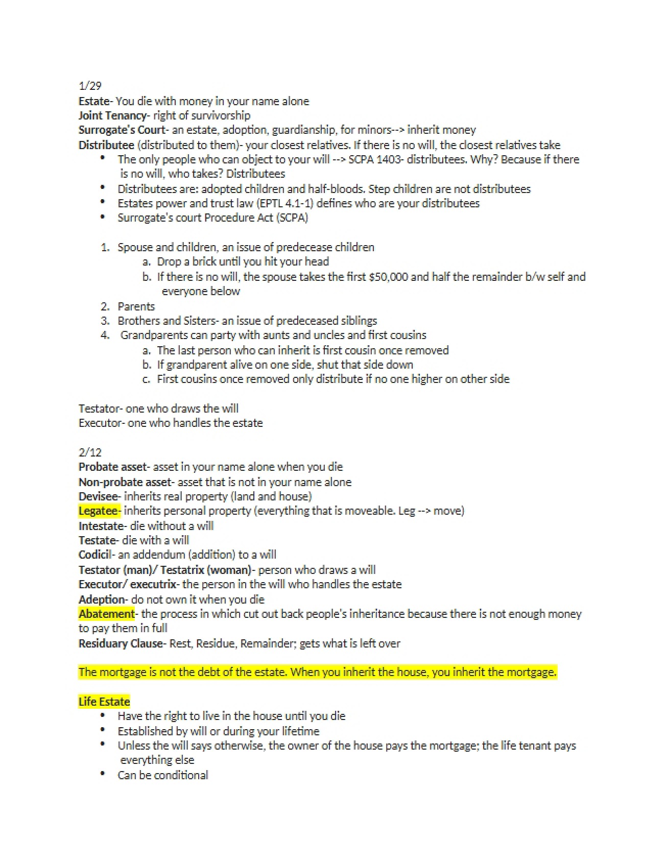 Estate Law