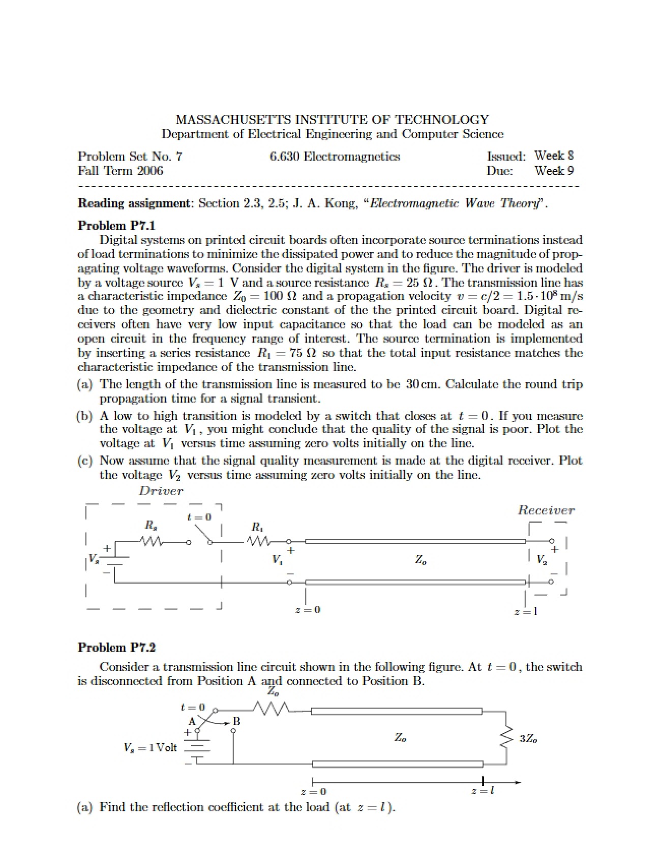 Problem Set Number Seven