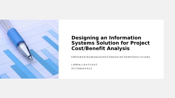 Project Cost-Benefit Analysis - Designing an Information Systems Solution