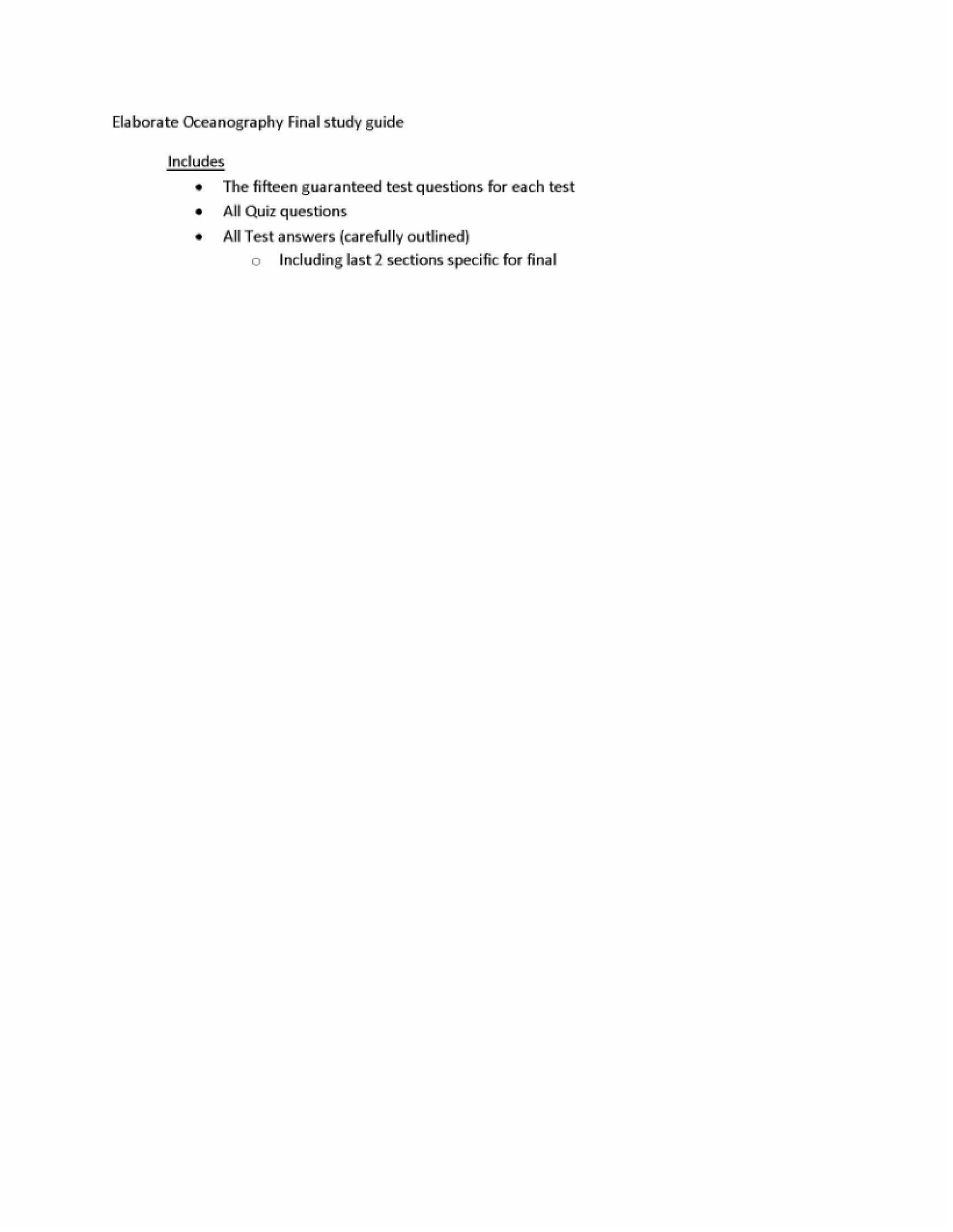 Oceanography Study Guide