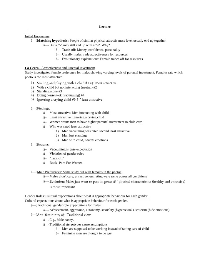 Extra Lecture Notes for Psych 1000